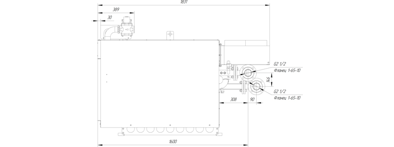 Схема котла «Барс» с модуляцией мощности и сниженным гидравлическим сопротивлением